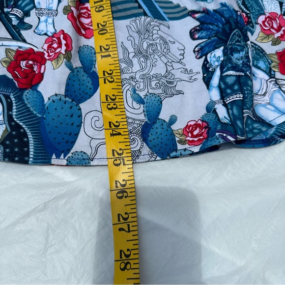 Hell Bunny Amor Eterno (Eternal Love) white,blue,red spaghetti strap dress Sz S - Picture 10 of 16